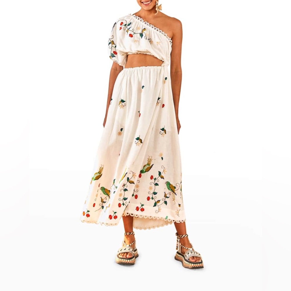 NWT Farm Rio Pitanga Embroidery Maxi Dress Size LARGE-DRESS